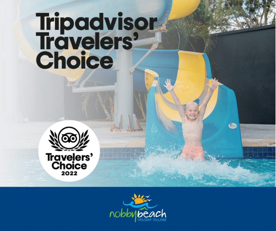 Nobby Beach Holiday Village is awarded with the Tripadvisor Travelers Choice Award for 2022