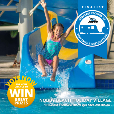 Vote Nobby Beach as your favourite Family Destination to win